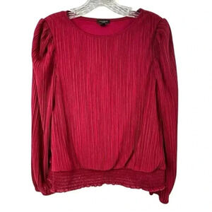 Ann Taylor Factory Women's Red Puff Sleeve Blouse Size S
